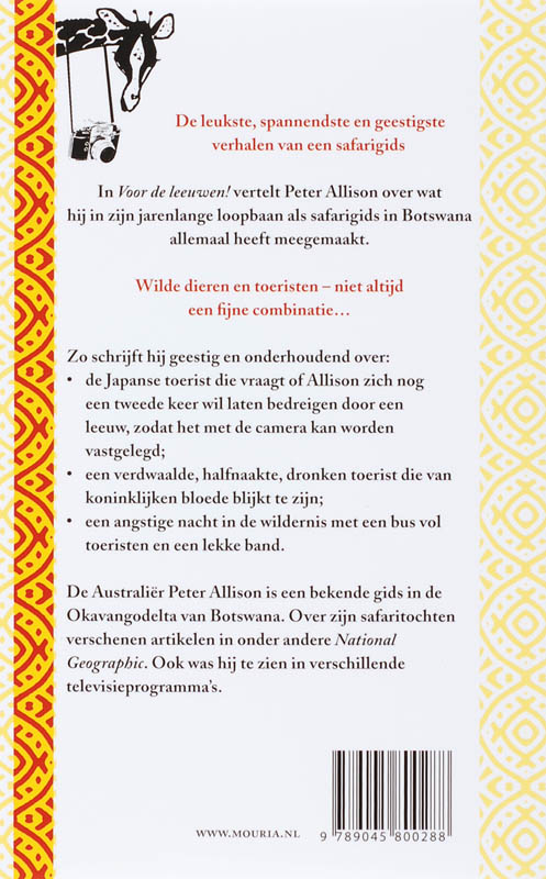 Achterkant van Voor de leeuwen!