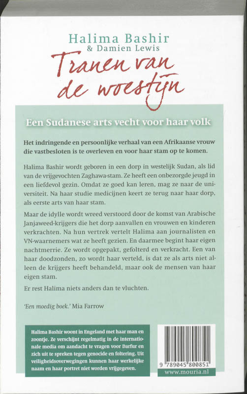 Achterkant van Tranen van de woestijn