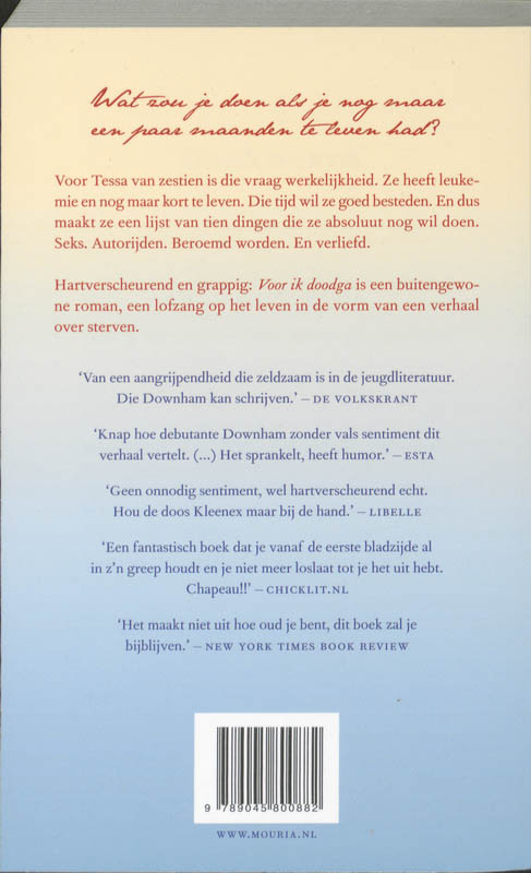 Achterkant van Voor ik doodga