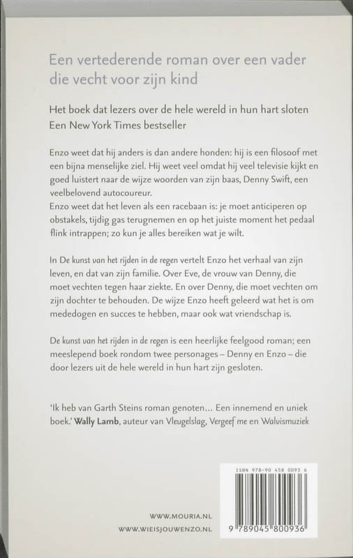 Achterkant van De kunst van het rijden in de regen