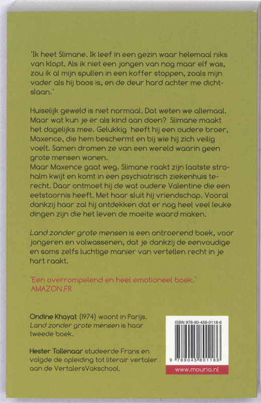 Achterkant van Land zonder grote mensen