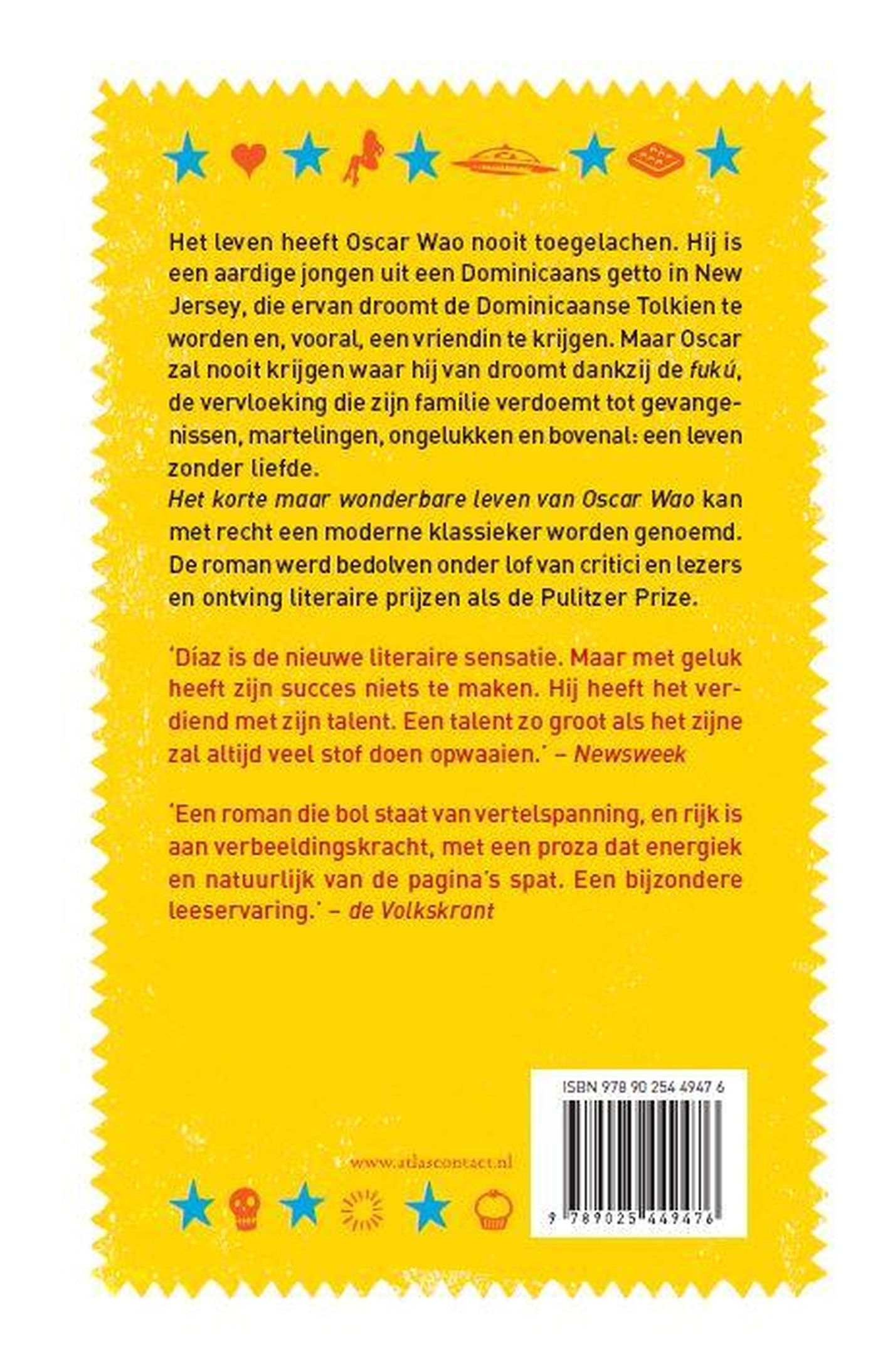 Achterkant van Het korte maar wonderbare leven van Oscar WAO
