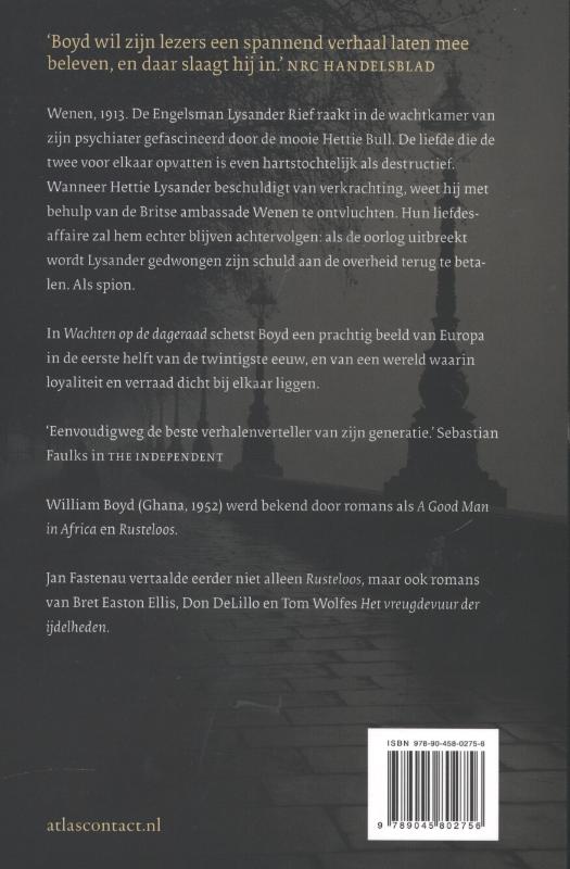 Achterkant van Wachten op de dageraad