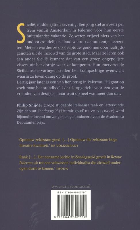 Achterkant van Retour Palermo