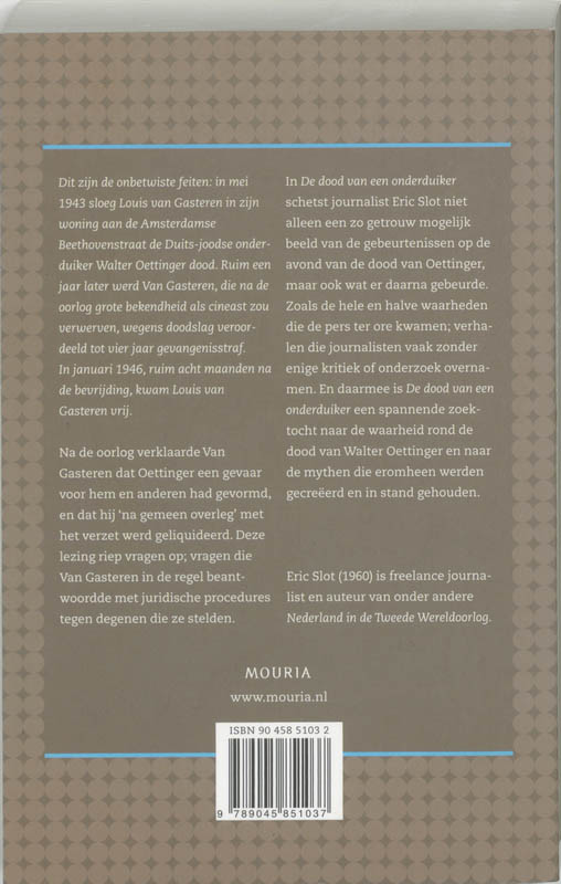 Achterkant van De dood van een onderduiker