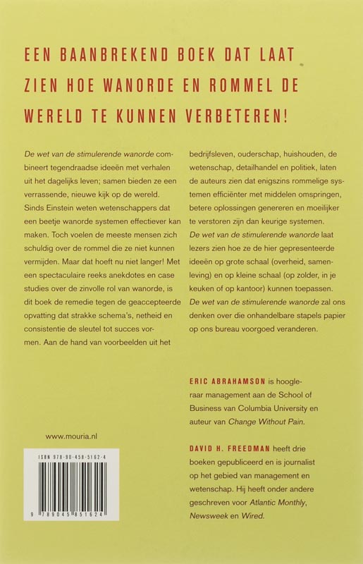 Achterkant van De wet van de stimulerende wanorde