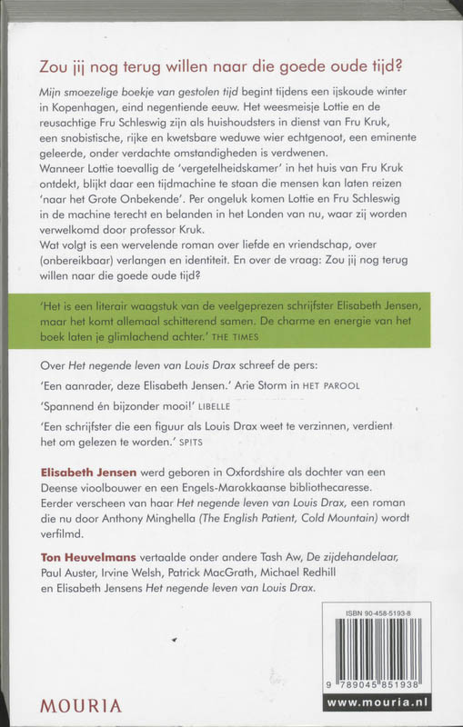 Achterkant van Mijn smoezelige boekje van gestolen tijd