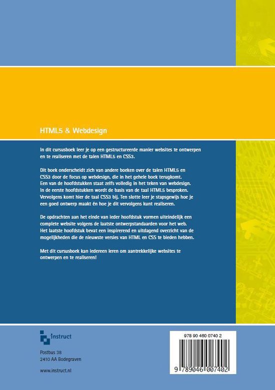 Achterkant van Boek HTML5 & Webdesign