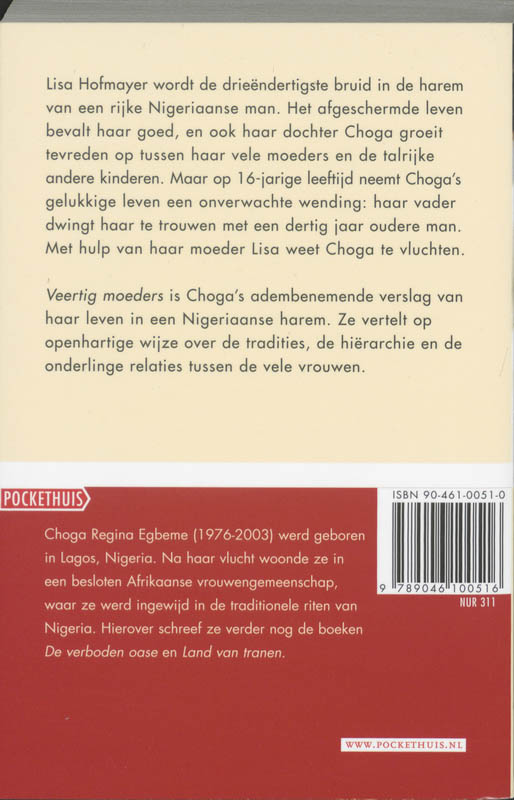 Achterkant van Veertig moeders