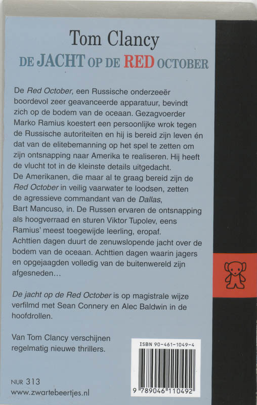 Achterkant van De jacht op de Red October