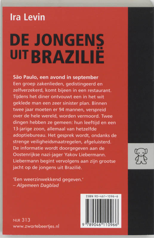 Achterkant van De jongens uit Brazilie