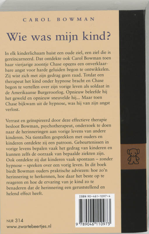 Achterkant van Wie was mijn kind?