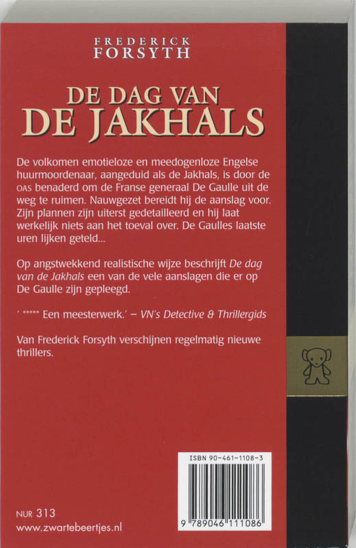 Achterkant van De dag van de jakhals