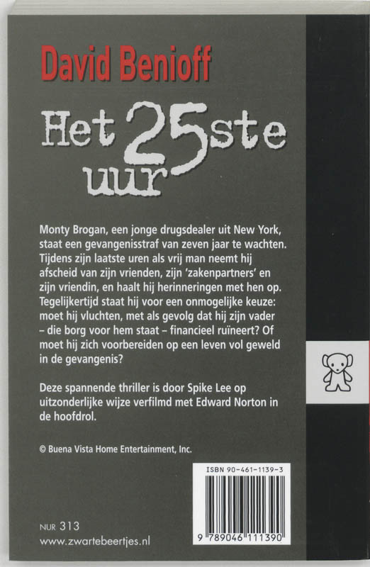 Achterkant van Het 25ste uur