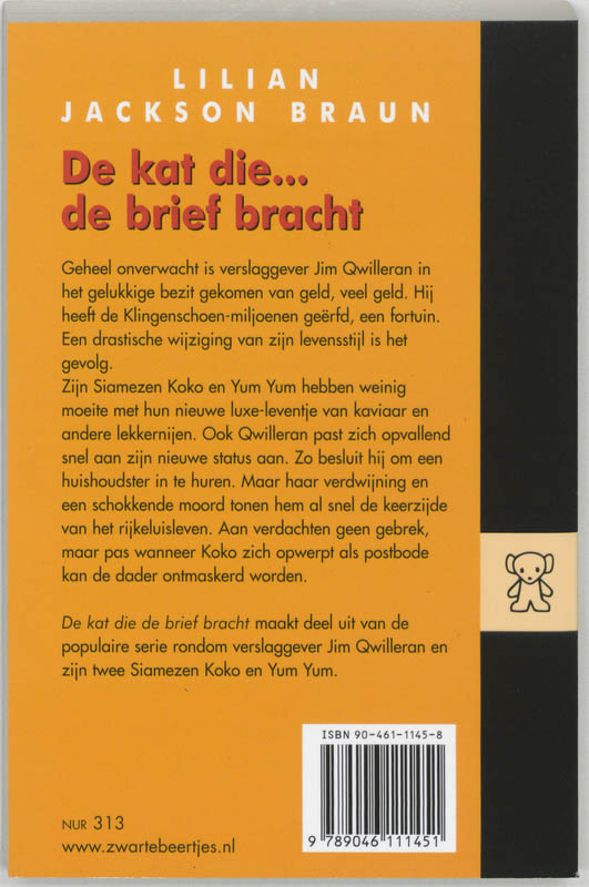 Achterkant van De kat die... de brief bracht