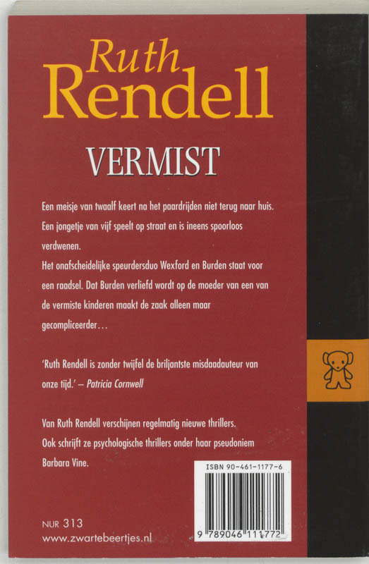 Achterkant van Vermist