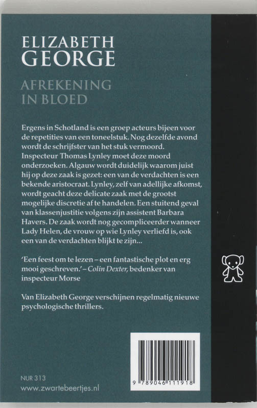 Achterkant van Afrekening in bloed