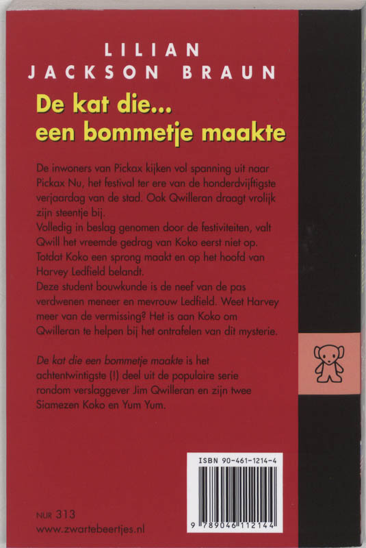 Achterkant van De kat die... een bommetje maakte