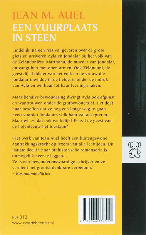 Achterkant van 5 een vuurplaats in steen