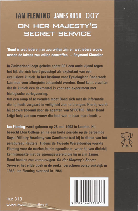 Achterkant van On Her Majesty's Secret Service