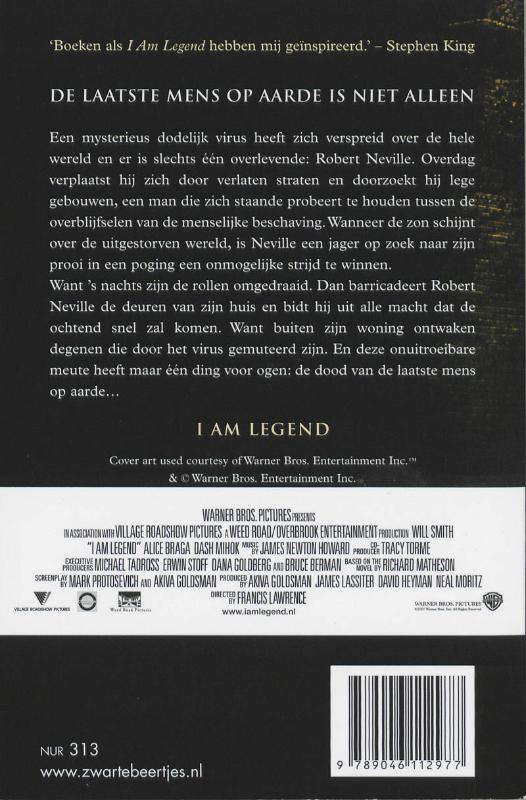 Achterkant van I am legend