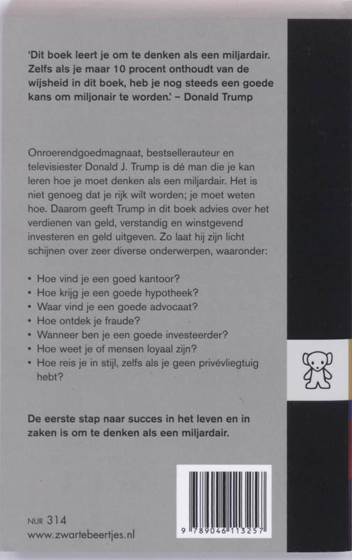 Achterkant van Trump: Denk als een miljardair