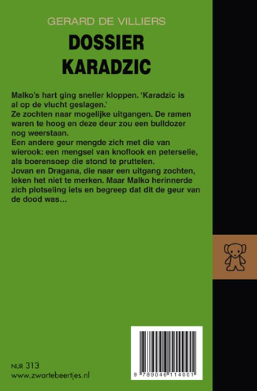 Achterkant van Dossier Karadzic