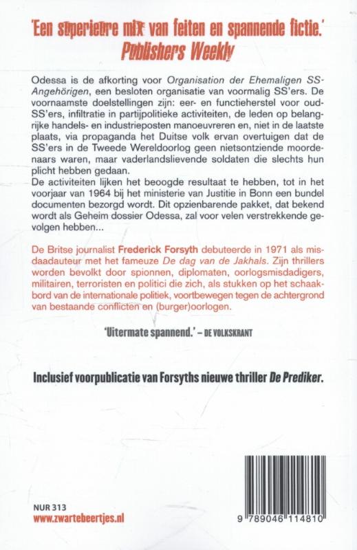 Achterkant van Geheim dossier Odessa