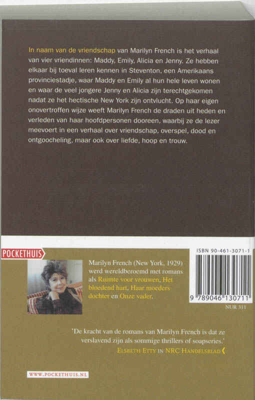 Achterkant van In naam van de vriendschap