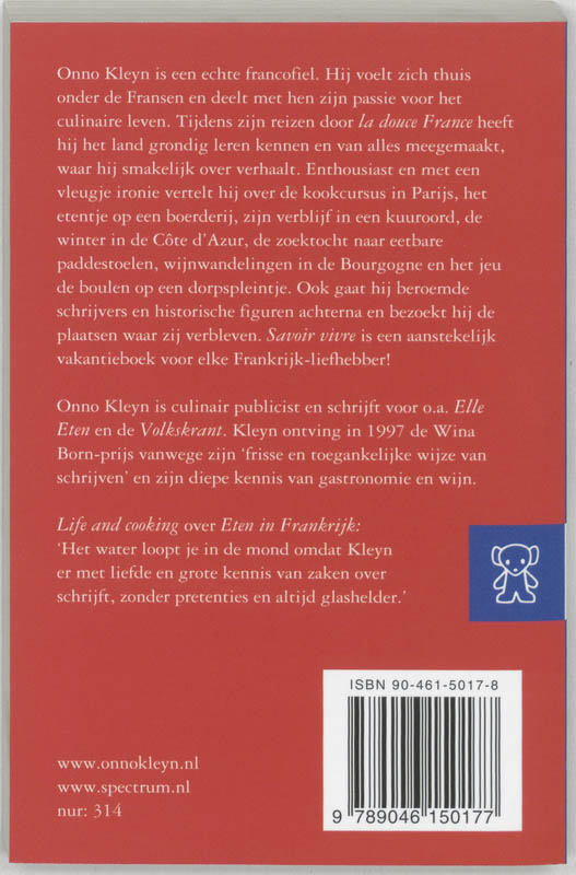 Achterkant van Savoir vivre