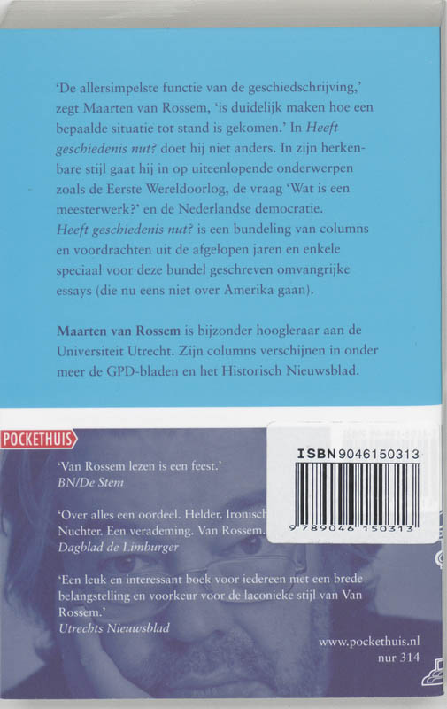 Achterkant van Heeft geschiedenis nut?