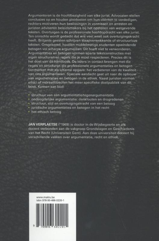 Achterkant van For the sake of argument