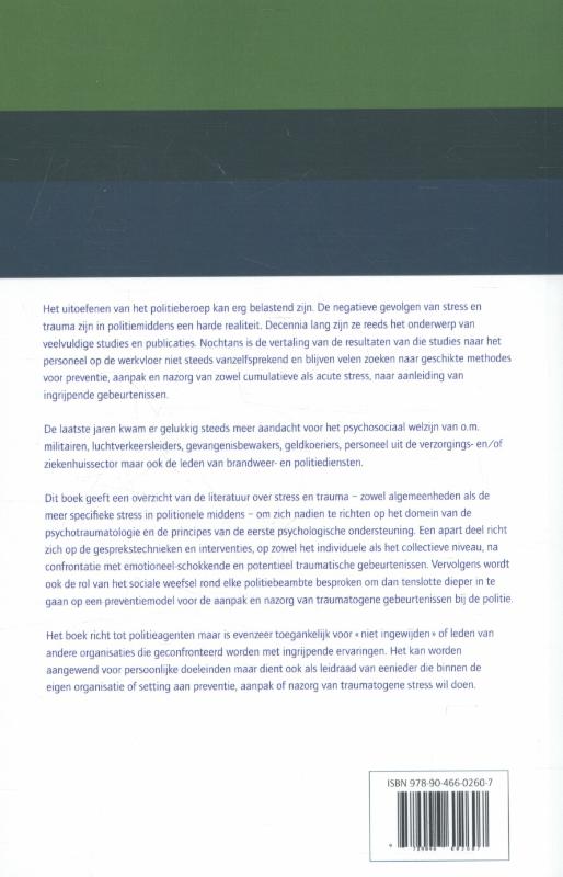 Achterkant van Stress en trauma bij de politie
