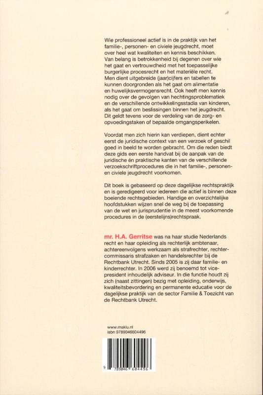 Achterkant van Praktijkgids familie- en jeugdrecht