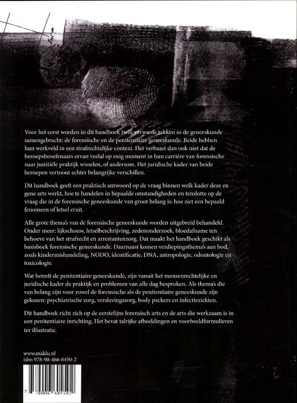 Achterkant van Handboek forensische en penitentiaire geneeskunde