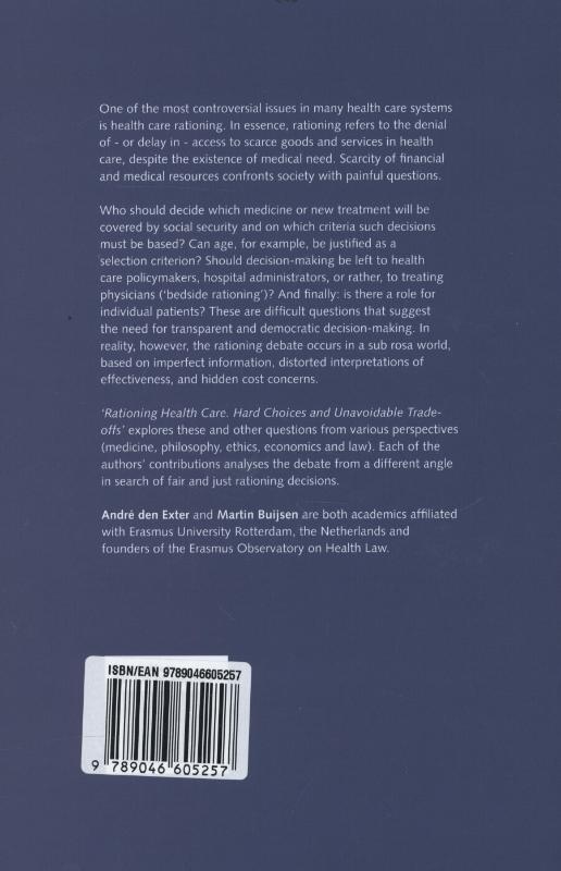 Achterkant van Rationing health care