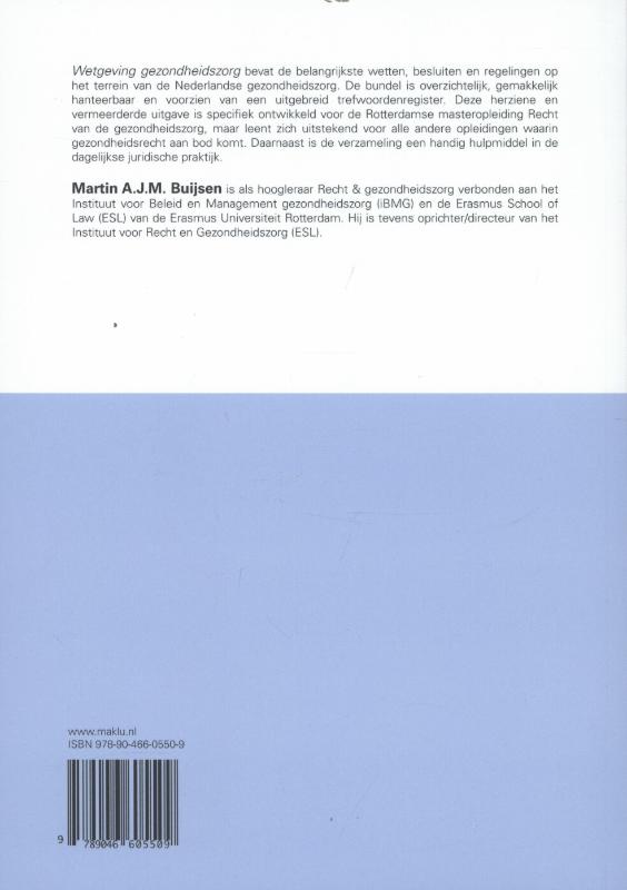 Achterkant van Wetgeving gezondheidszorg
