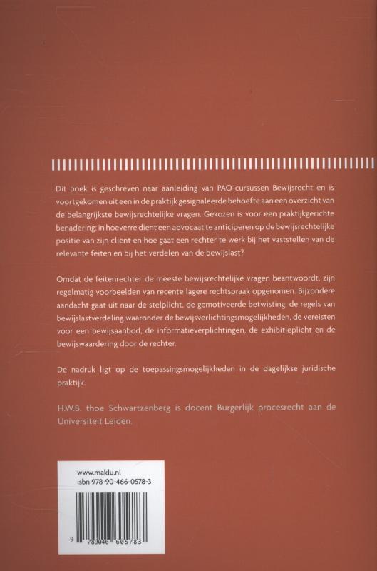Achterkant van Civiel bewijsrecht voor de rechtspraktijk
