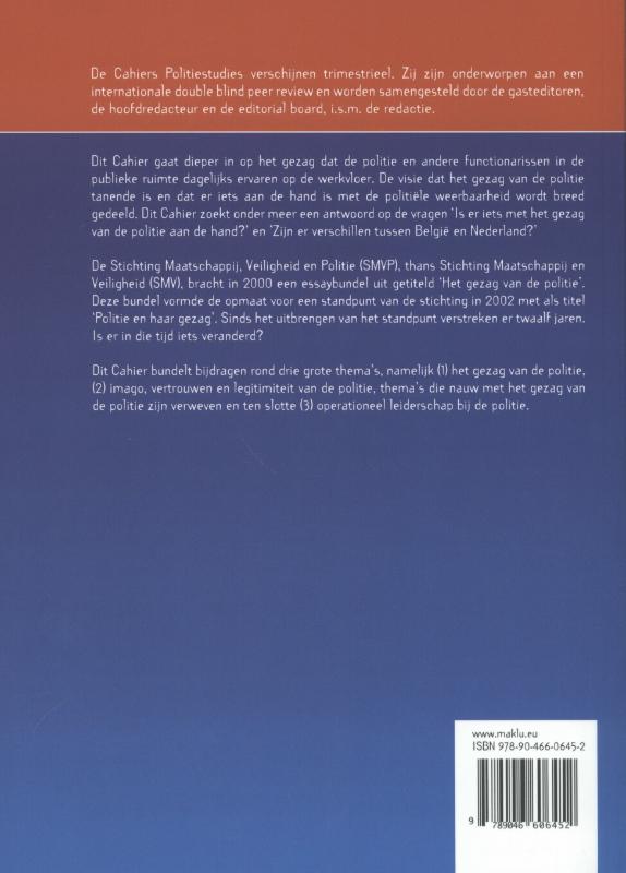 Achterkant van Het gezag van de politie