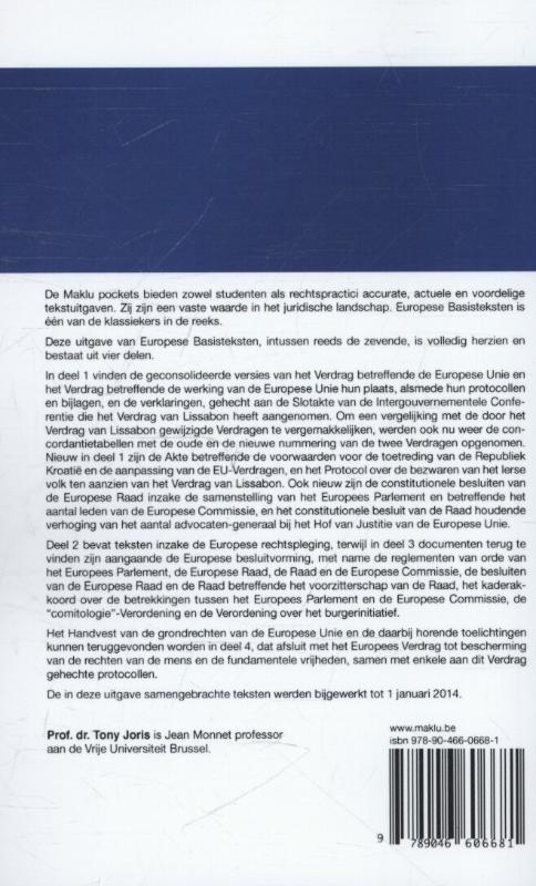 Achterkant van Europese basisteksten
