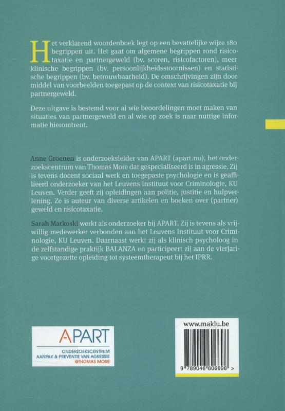 Achterkant van Risicotaxatie en partnergeweld