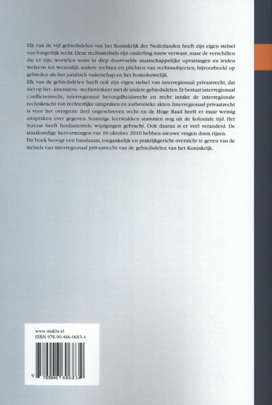 Achterkant van Interregionaal privaatrecht