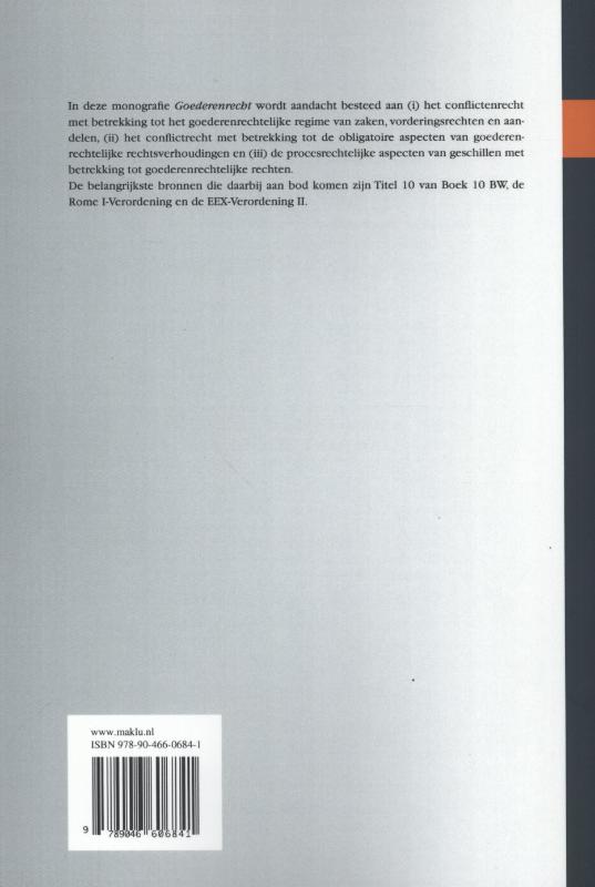 Achterkant van Goederenrecht