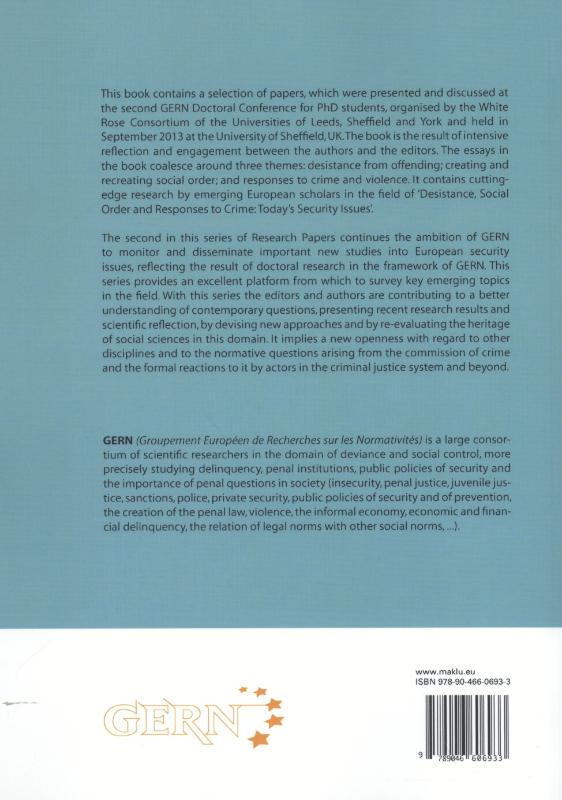 Achterkant van Desistance, social order and responses to crime