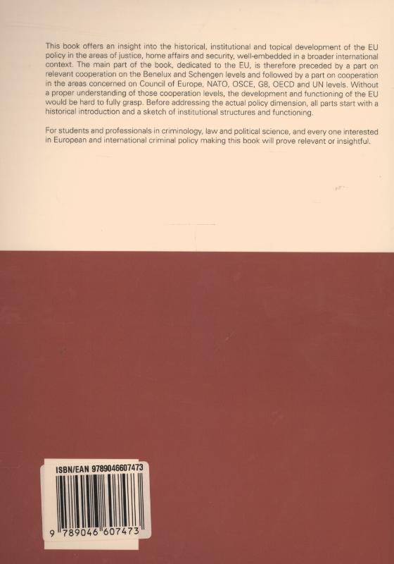 Achterkant van Justice, home affairs and security