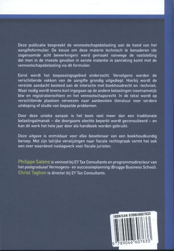 Achterkant van Aangifte vennootschapsbelasting 2015 - 9de, herziene uitgave