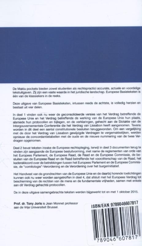 Achterkant van Europese basisteksten