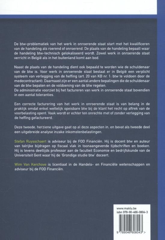 Achterkant van Werk in onroerende staat