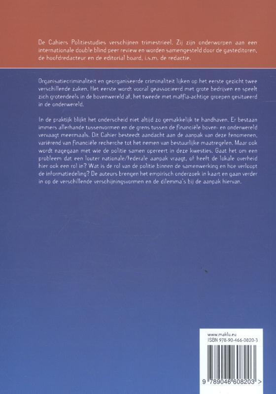 Achterkant van Criminele organisaties en organisatiecriminaliteit