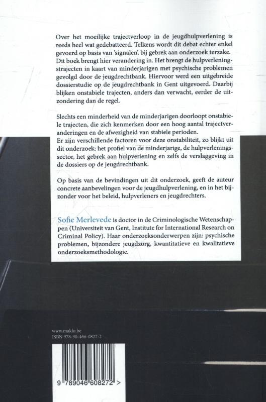 Achterkant van Trajecten van minderjarigen met psychiatrische problemen gevold door de jeugdrechtbank